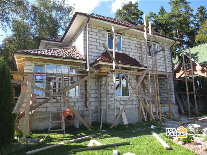 Дом из газосиликата. Фасад. Вид сбоку