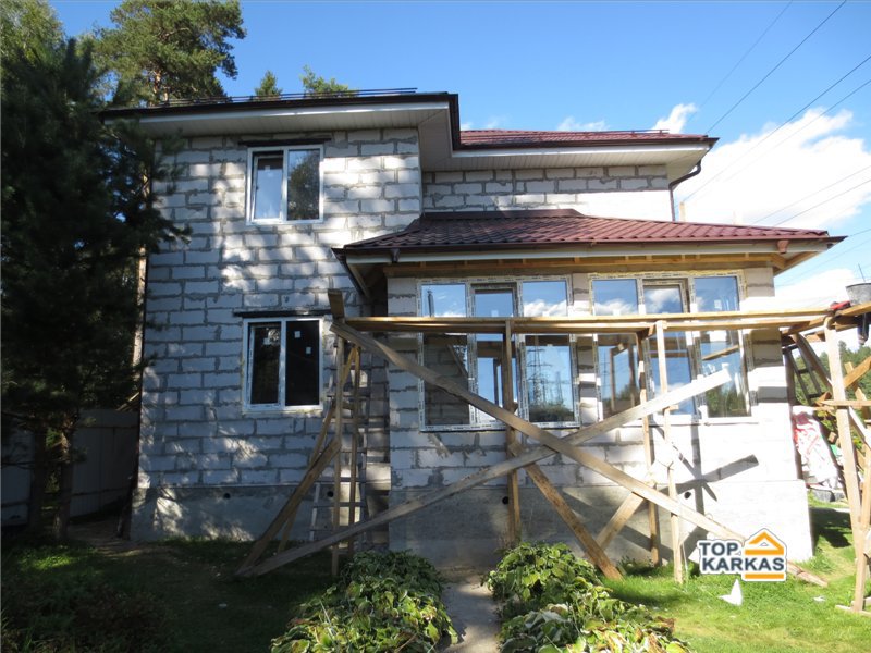 Дом из газосиликата. Фасад. Вид сбоку