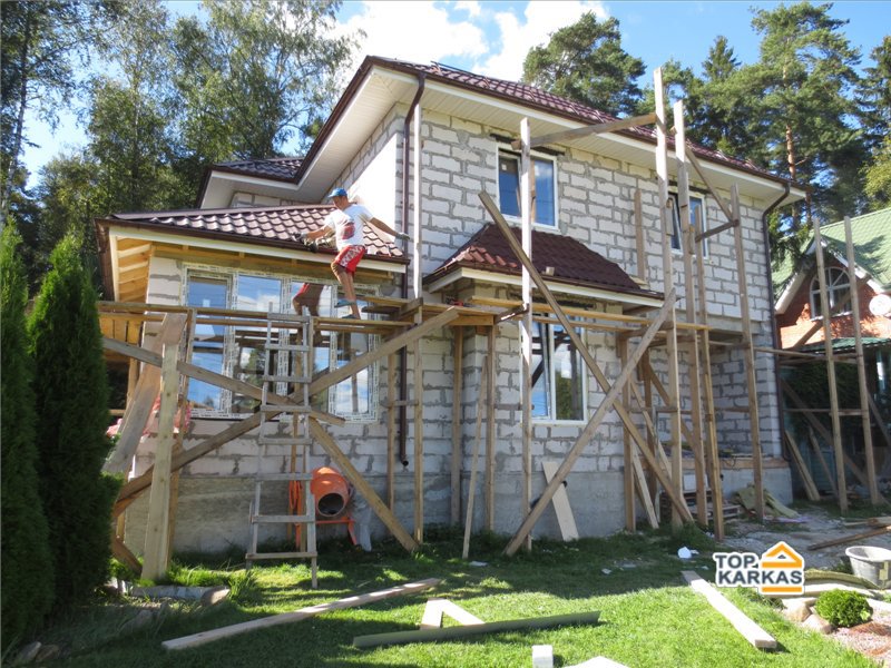 Дом из газосиликата. Фасад. Вид сбоку